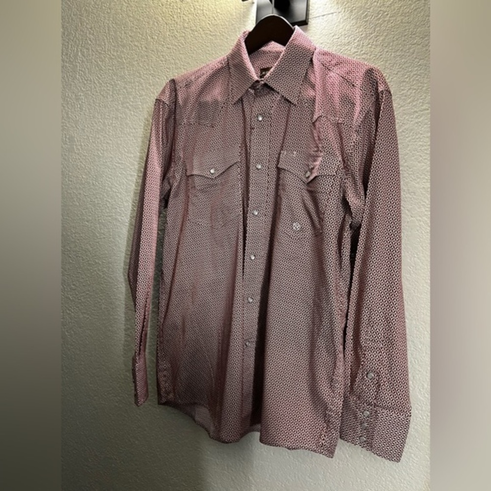 Roper Pearl Snap Men's Medium Long Sleeve Diamond Button Up Cowboy Shirt